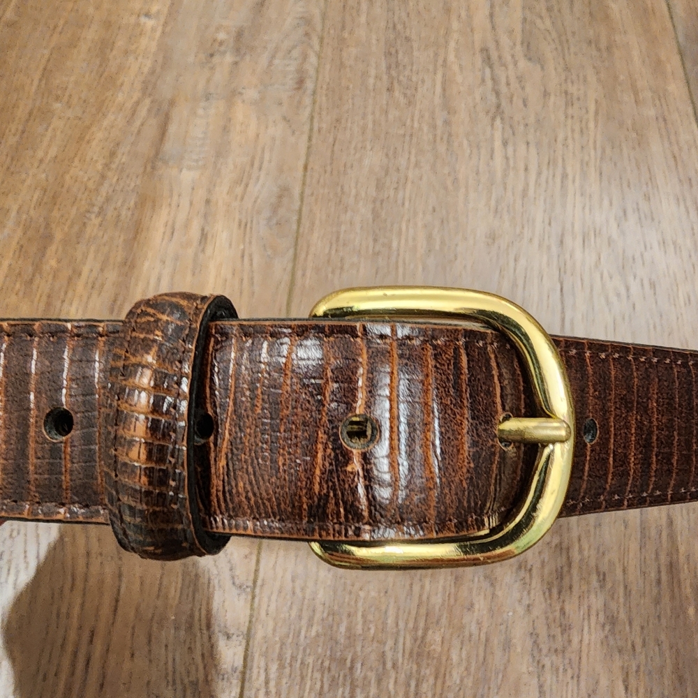 Men's Brown Belt Full Grain Leather Handcrafted USA Solid Brass Buckle size 30
